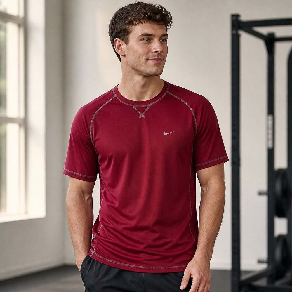 Nike Sphere Dry Men's Red Short Sleeve Athletic T-Shirt Size Large